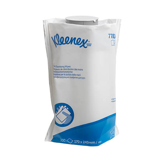 White Kleenex 7783 Hand Sanitizing Wipes Refill 6 packs x 100 Sheets 